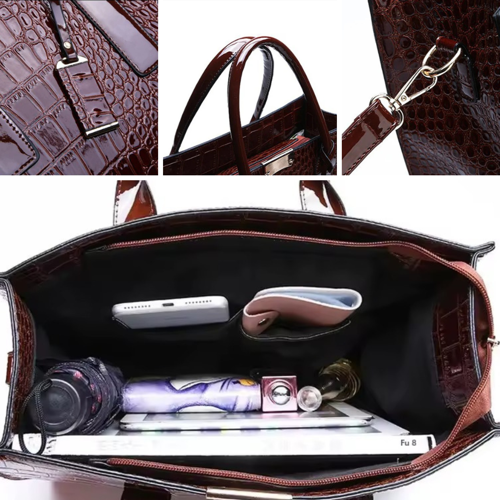New York Croc-Print Carryall