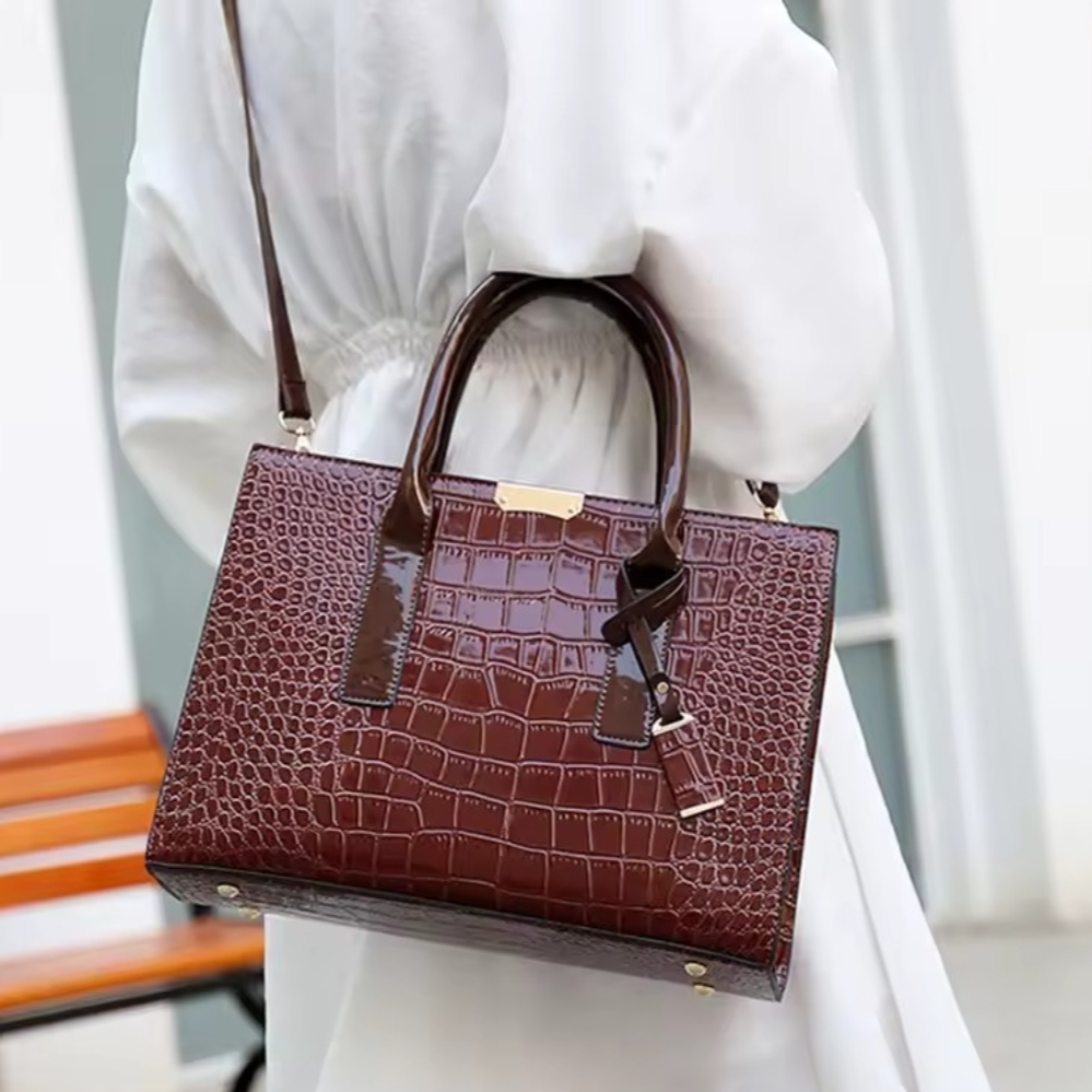 New York Croc-Print Carryall
