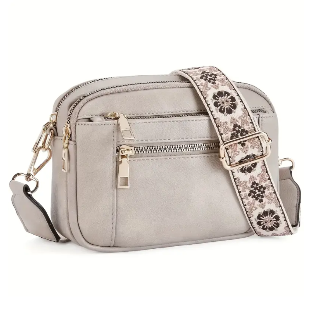 Pattern Strap Crossbody Bag