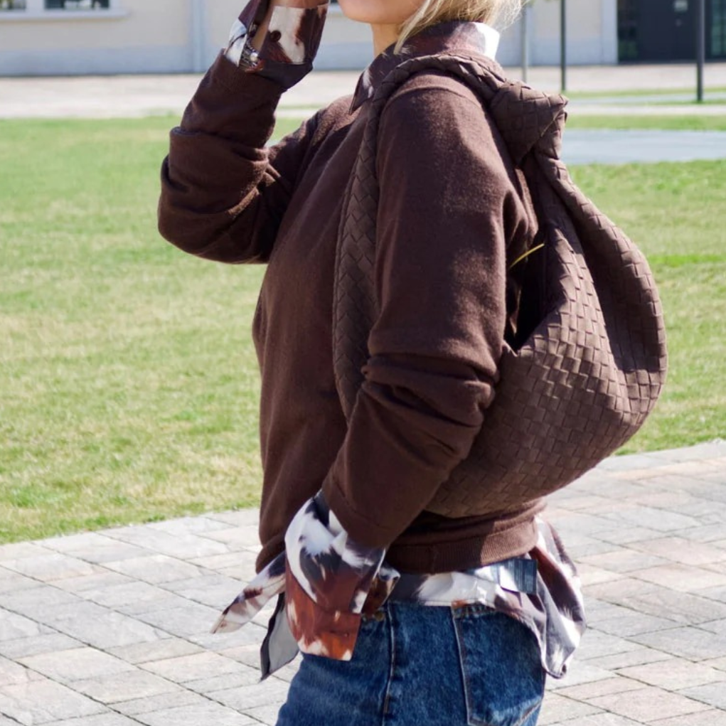 Knotted Suede Shoulder Bag