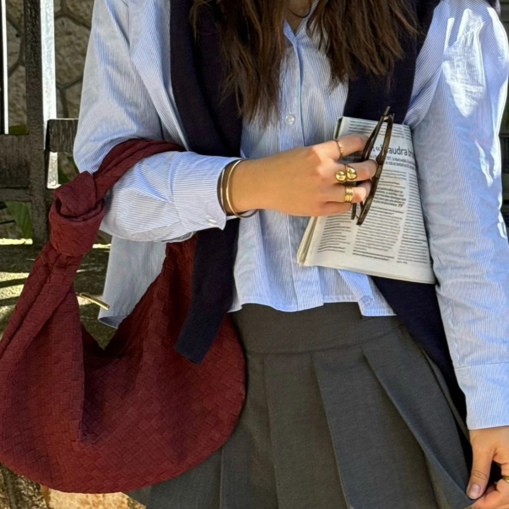 Knotted Suede Shoulder Bag