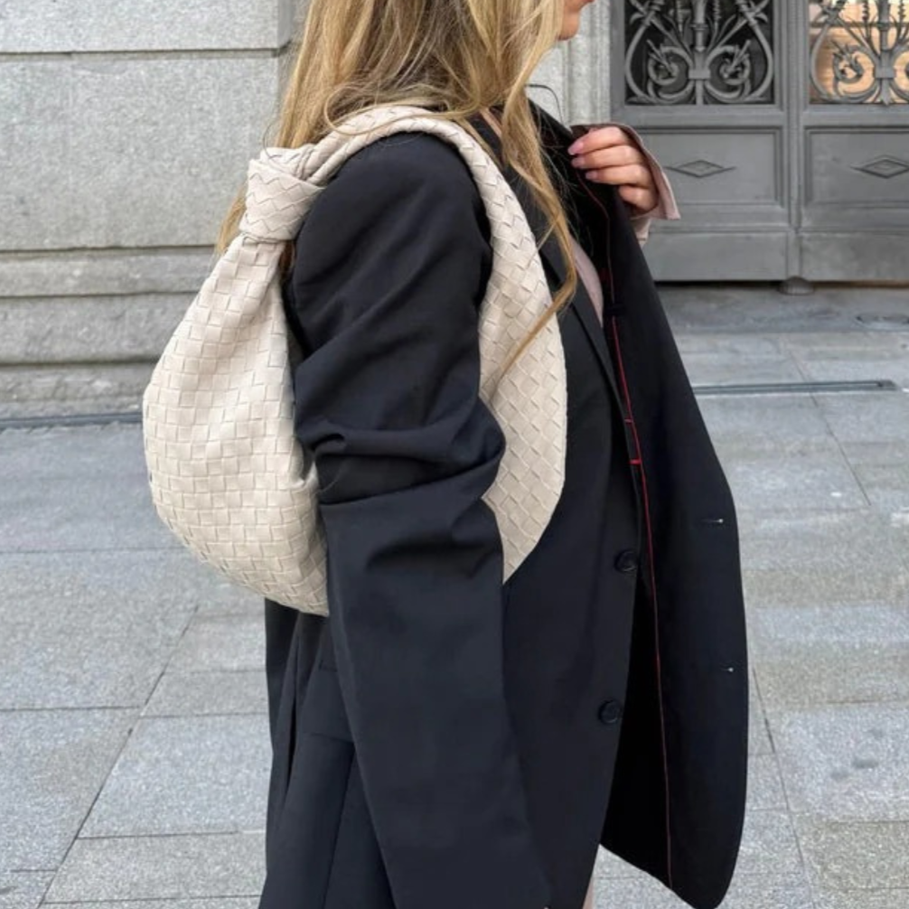 Knotted Suede Shoulder Bag