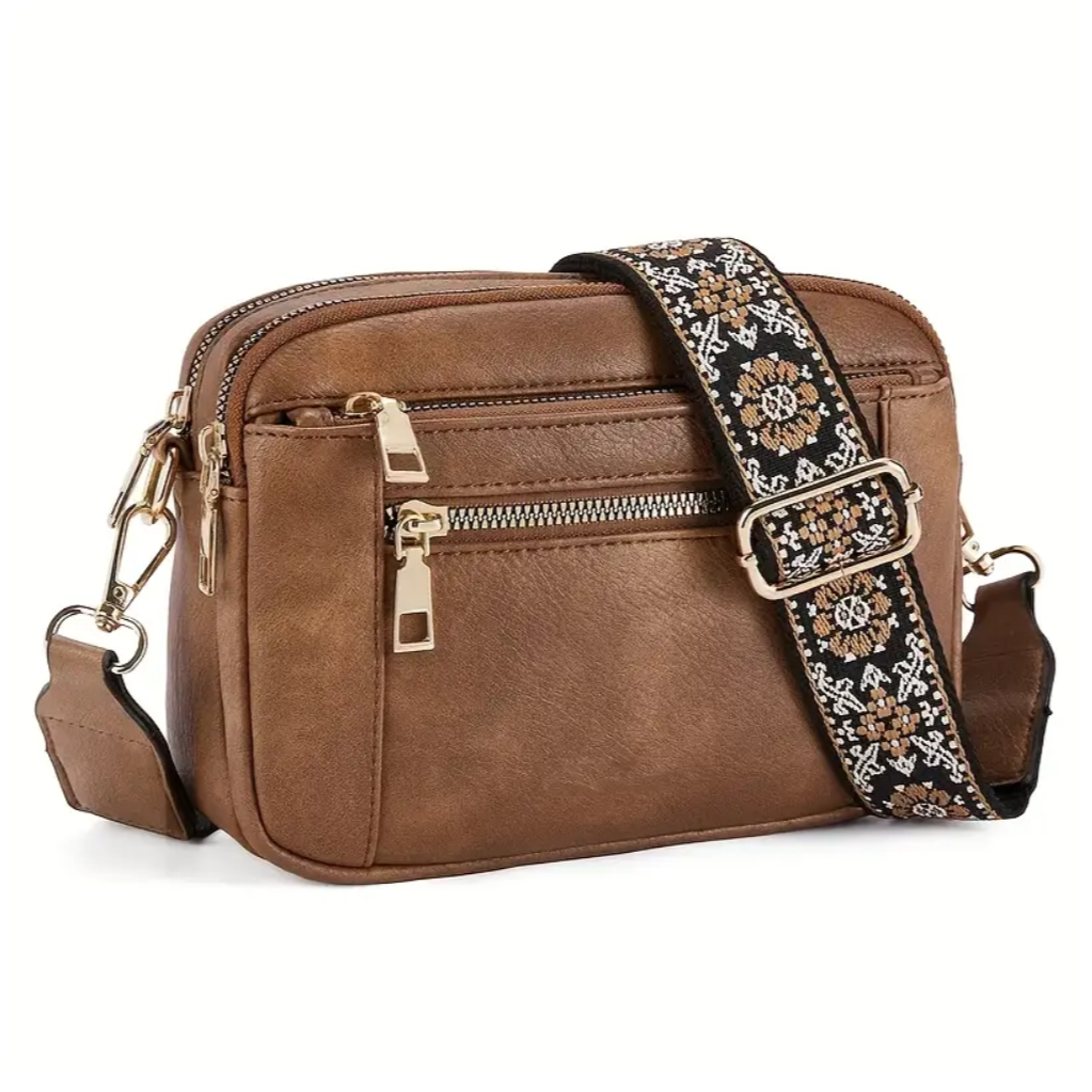 Pattern Strap Crossbody Bag