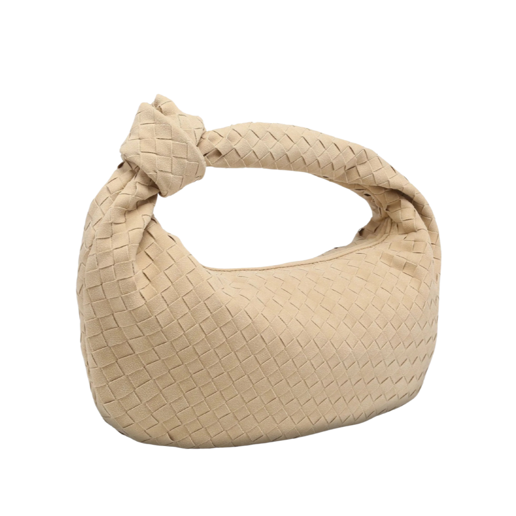 Knotted Suede Shoulder Bag