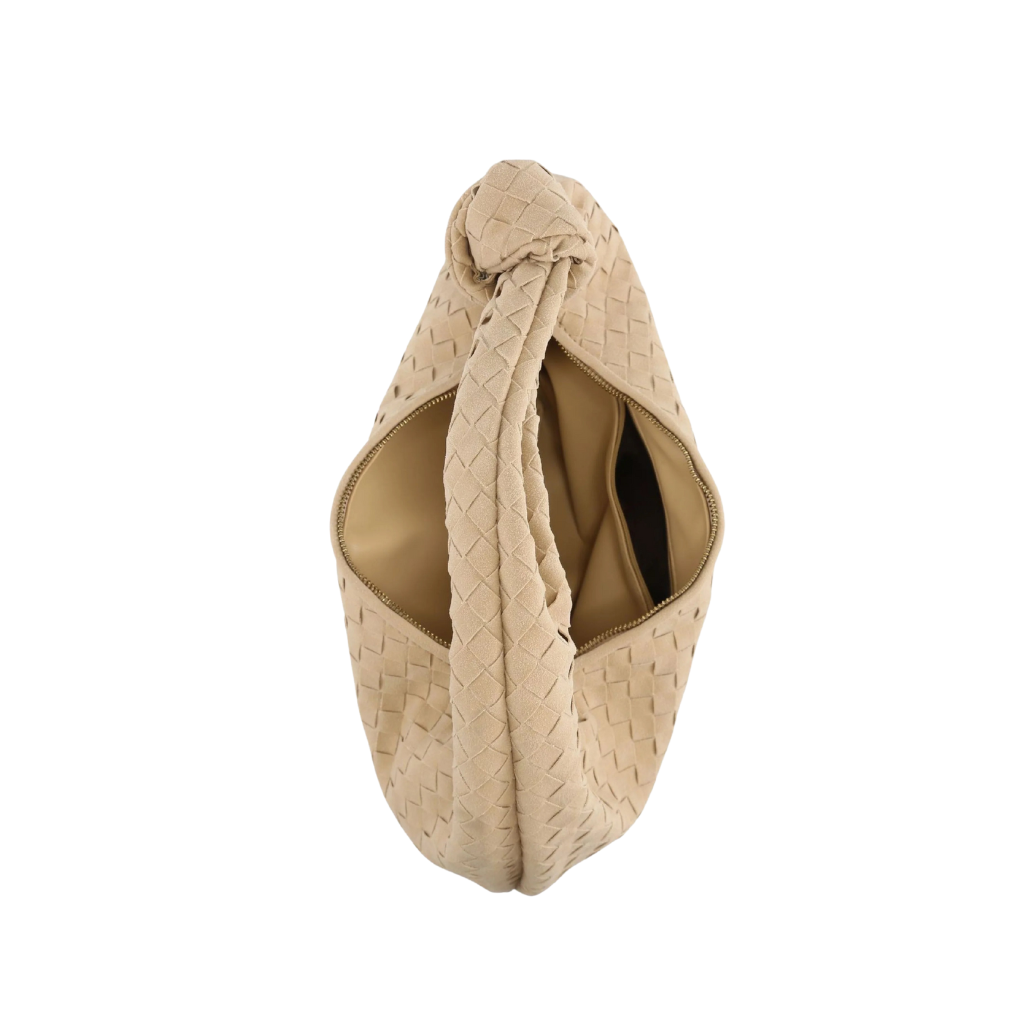 Knotted Suede Shoulder Bag